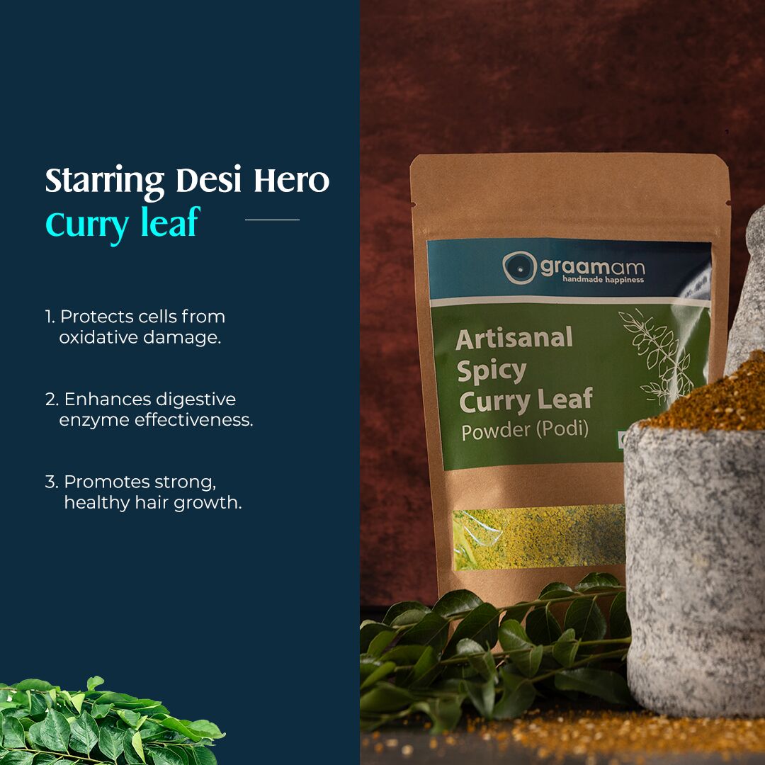 Artisanal Spicy Curry Leaf Powder (podi) by Graamam, image 2