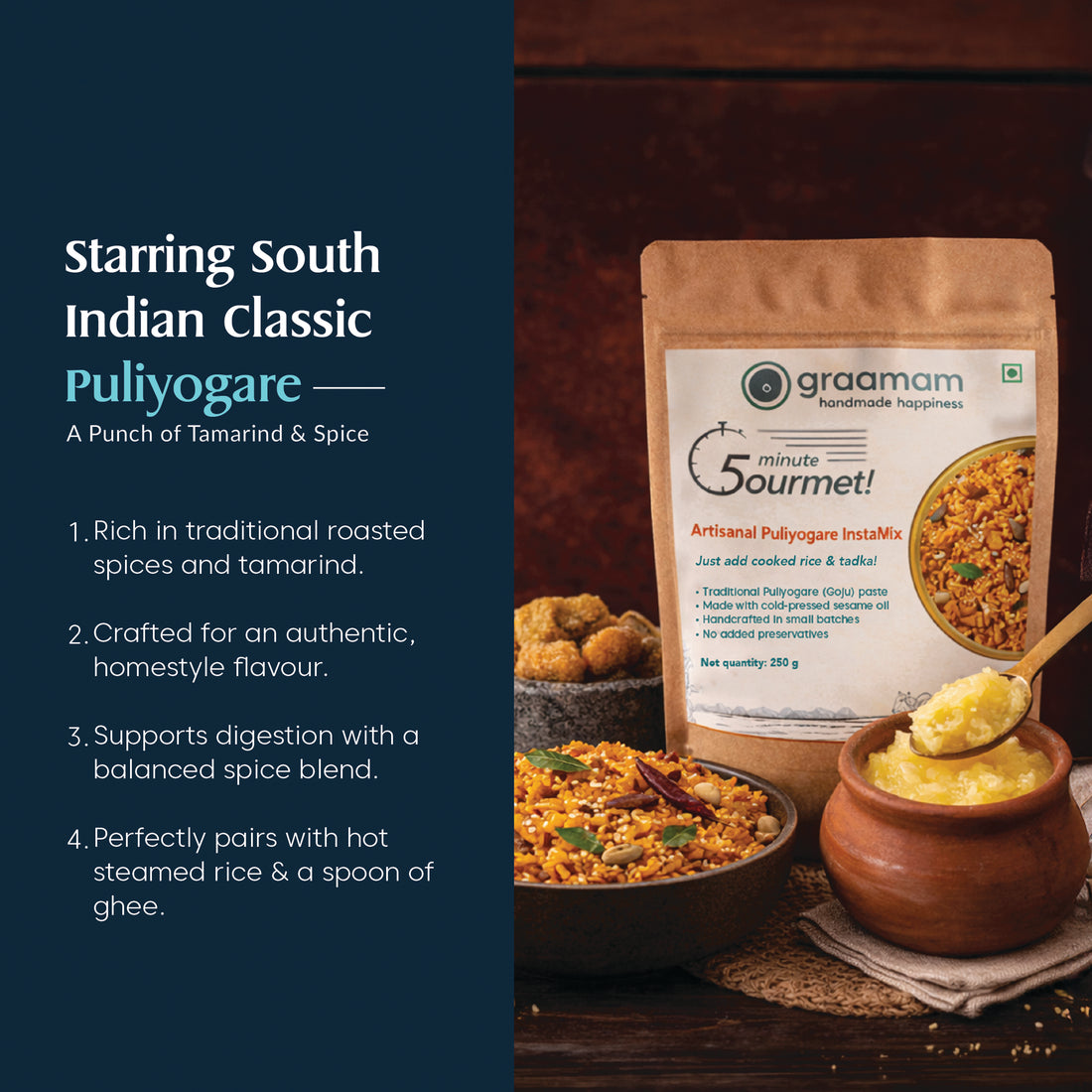 200gm Puliyogare InstaMix (Powder)