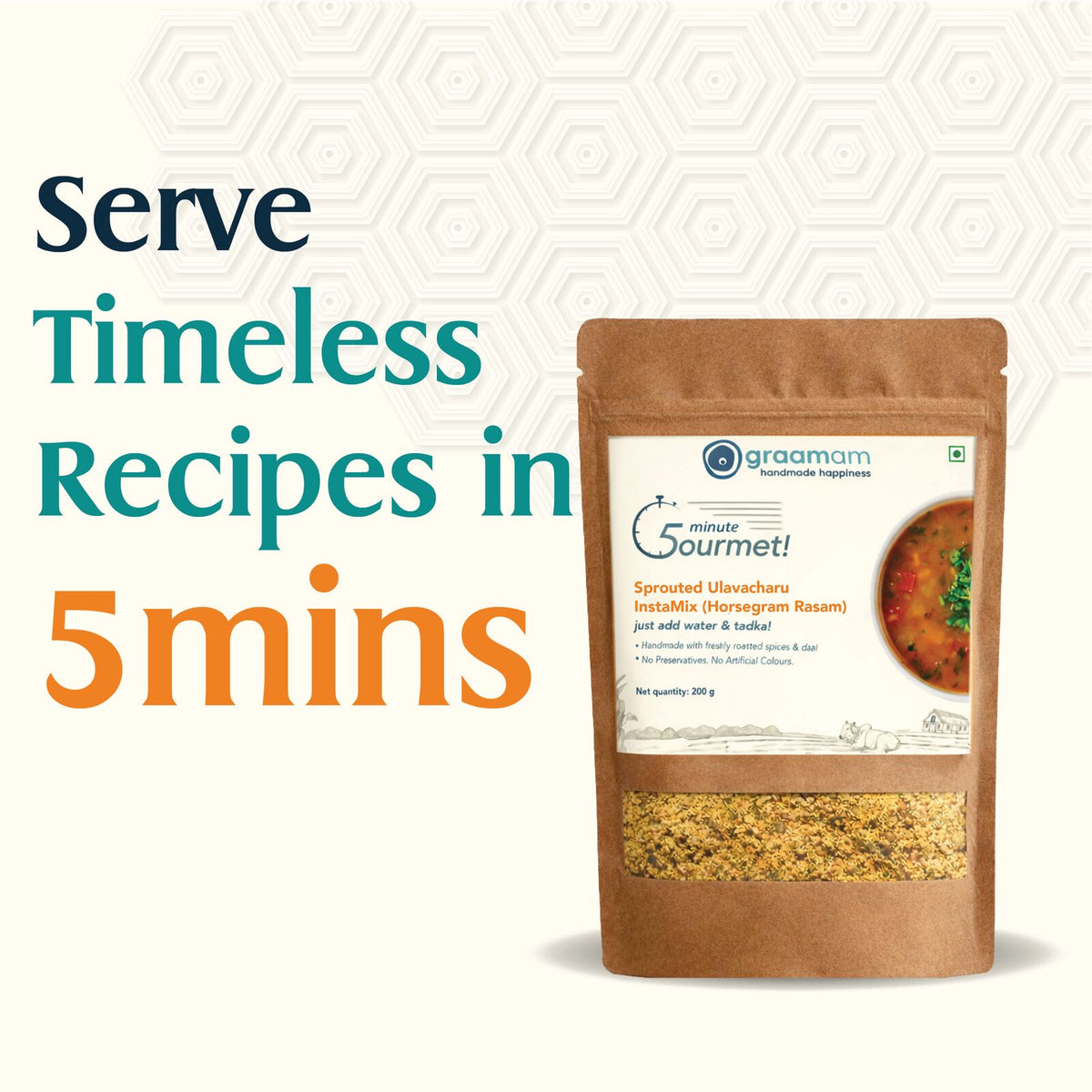 Sprouted Ulavachaaru InstaMix Powder by Graamam, image 1