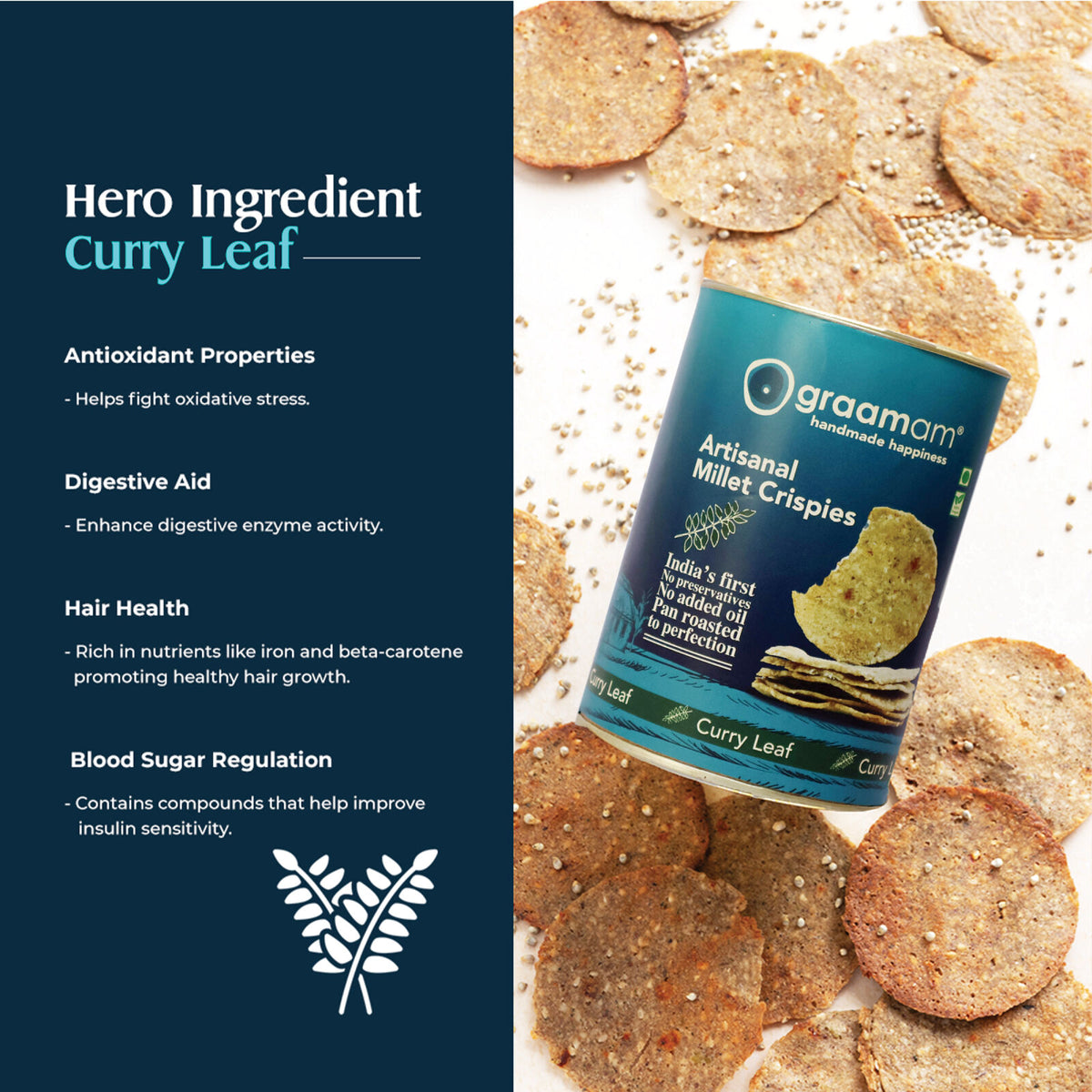 Millet Crispies - Curry Leaf