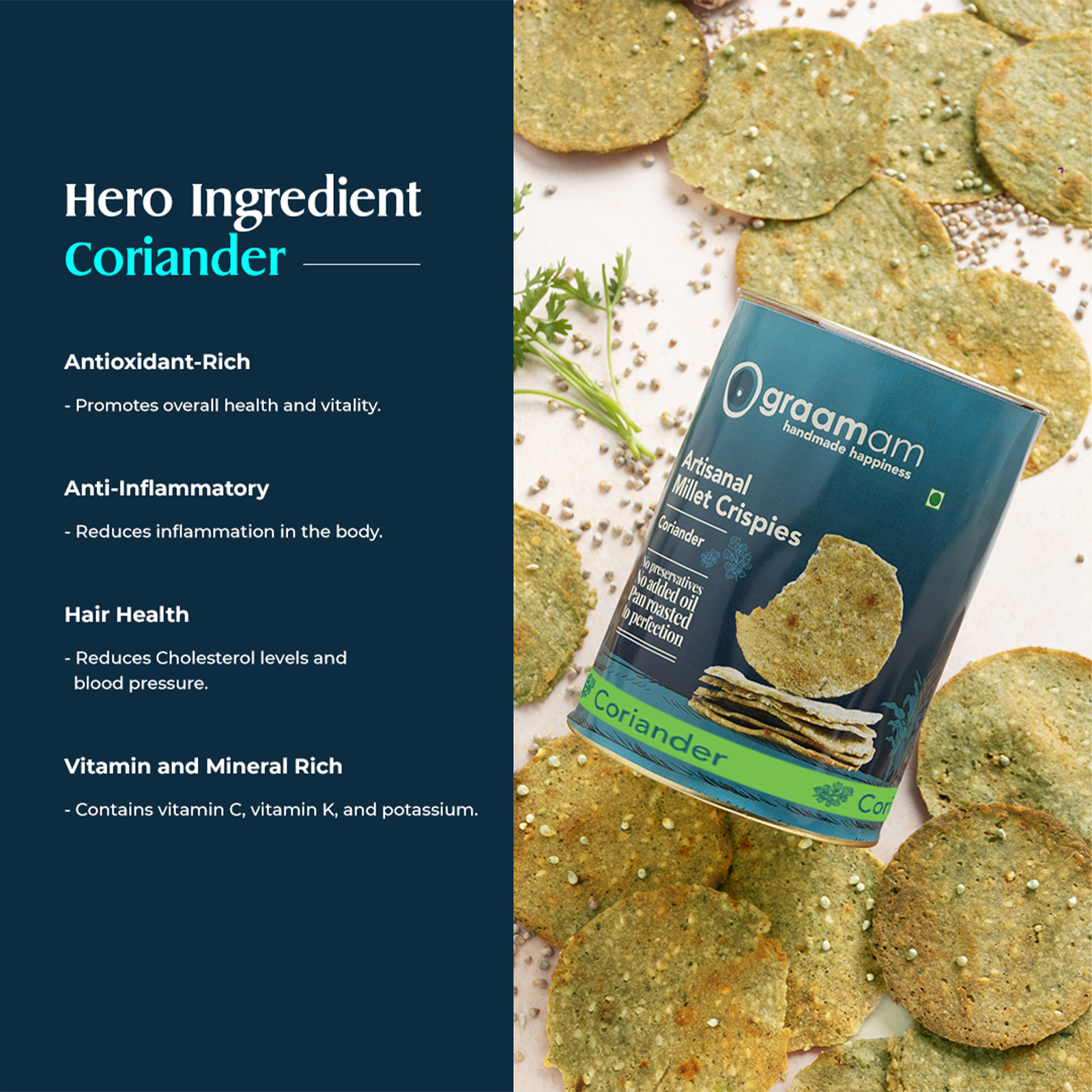 Millet Crispies - Coriander