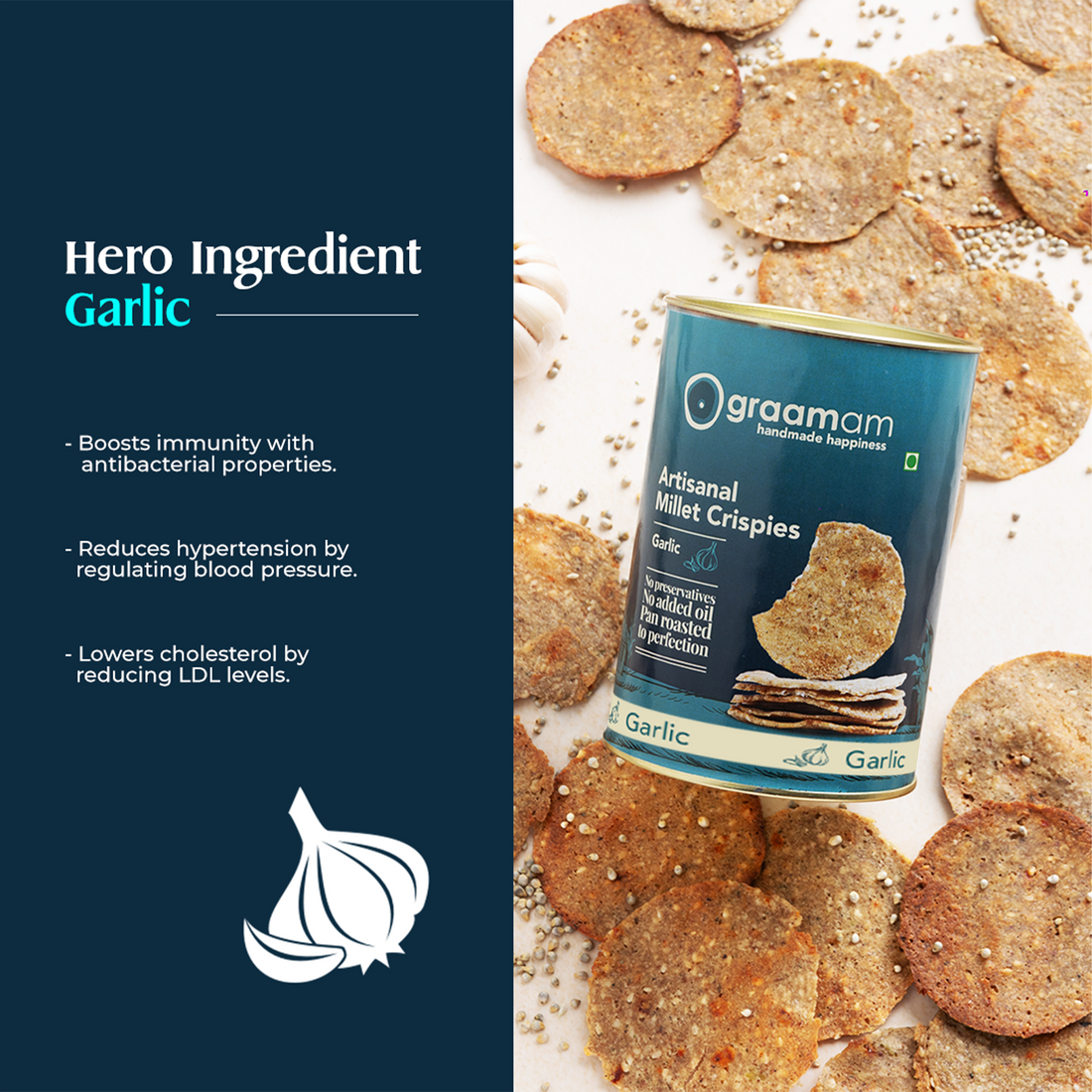 Millet Crispies - Garlic