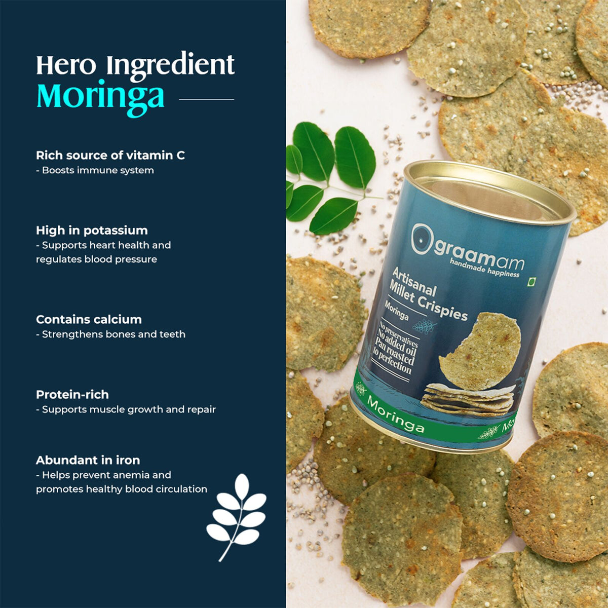 Millet Crispies - Moringa by Graamam, image 2